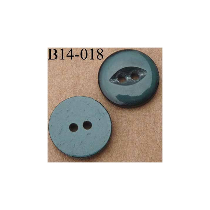bouton 14 mm couleur vert brillant 2 trous 14 millimètres