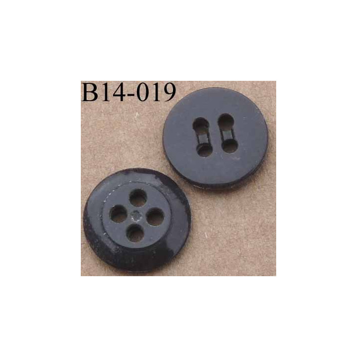 bouton 14 mm couleur marron 4 trous 14 millimètres