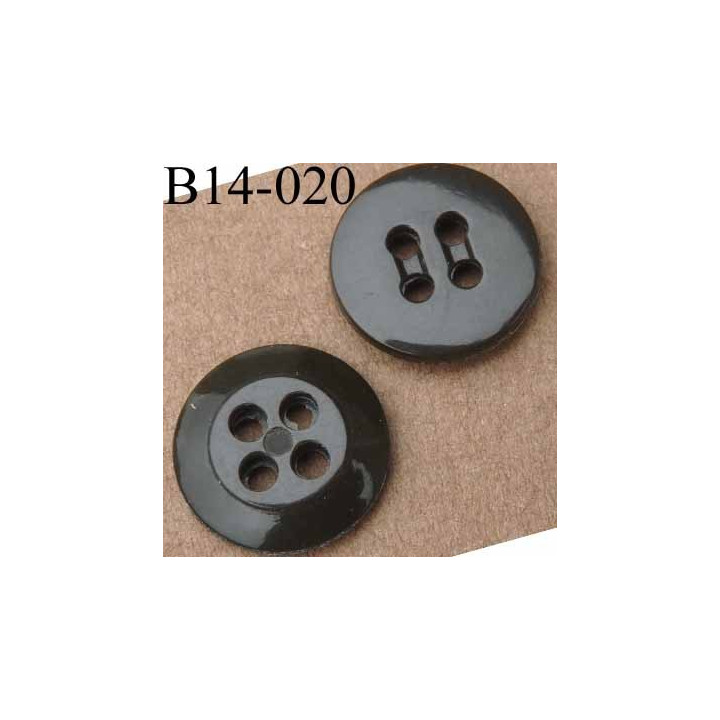 bouton 14 mm couleur marron vert 4 trous 14 millimètres