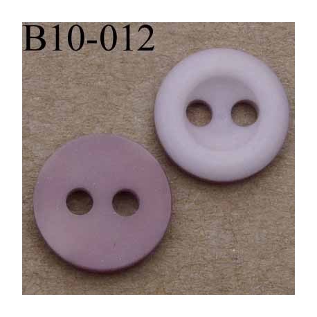 bouton diamètre 10 mm couleur vieux rose 2 trous