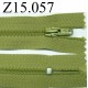 fermeture 15 cm vert non séparable zip nylon