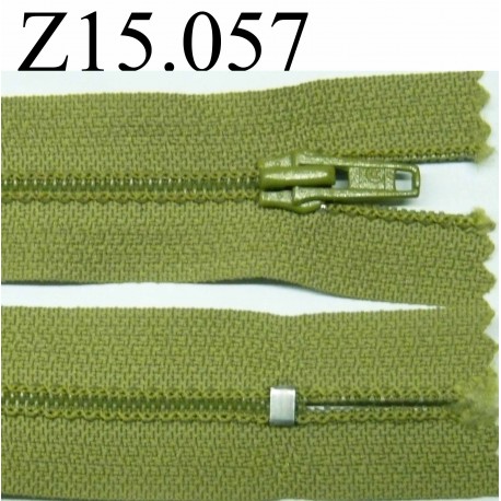 fermeture 15 cm vert non séparable zip nylon