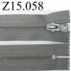 fermeture 15 cm gris non séparable zip nylon
