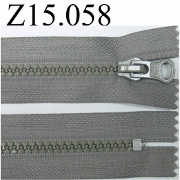 fermeture 15 cm gris non séparable zip nylon