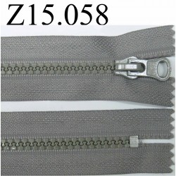 fermeture 15 cm gris non séparable zip nylon