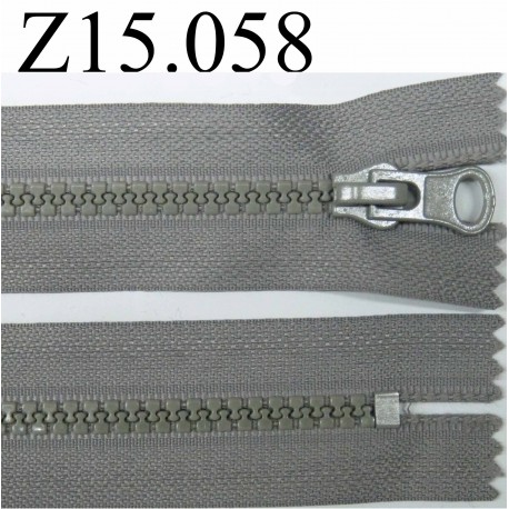 fermeture 15 cm gris non séparable zip nylon