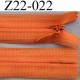 fermeture éclair invisible longueur 22 cm couleur orange non séparable largeur 2.2 cm glissière zip nylon largeur 4 mm
