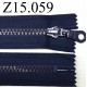 fermeture 15 cm bleu non séparable zip nylon 