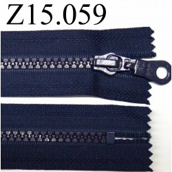 fermeture 15 cm bleu non séparable zip nylon 