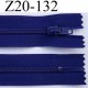 fermeture éclair longueur 20 cm couleur bleu tirant le violet non séparable zip nylon largeur 2.5 cm largeur de glissière 4 mm 