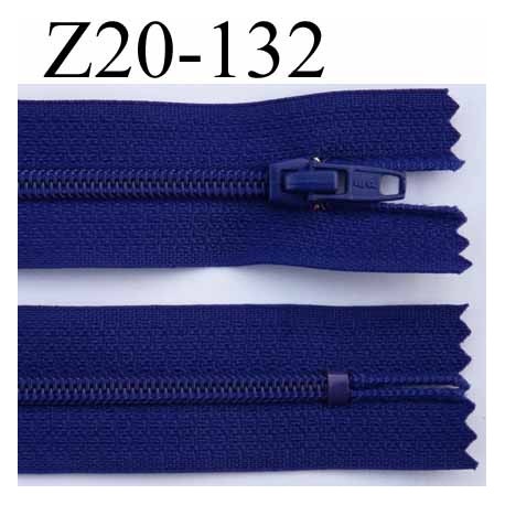fermeture éclair longueur 20 cm couleur bleu tirant le violet non séparable zip nylon largeur 2.5 cm largeur de glissière 4 mm 