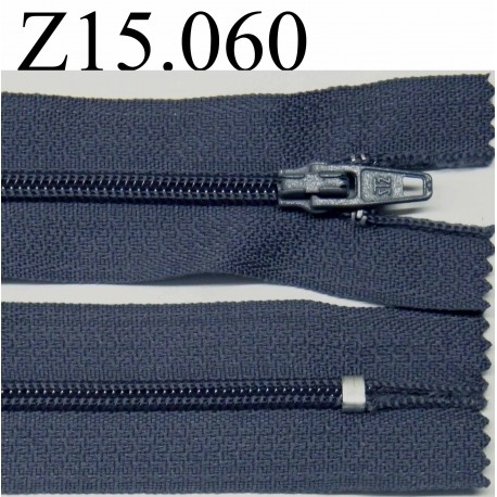 fermeture 15 bleu gris non séparable zip nylon