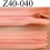 fermeture éclair invisible longueur 40 cm couleur rose saumon non séparable largeur 2.2 cm glissière zip nylon largeur 4 mm