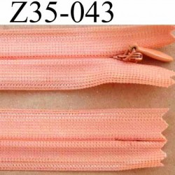 fermeture zip invisible longueur 35 cm couleur rose orangé saumon non séparable largeur 2.2 cm glissière nylon largeur 4 mm