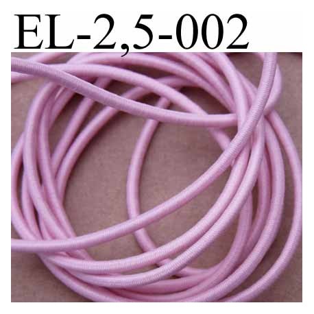 élastique cordon très belle qualité et très résistant couleur rose lumineux largeur 2,5 mm le mètre 