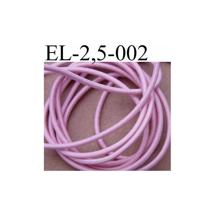 élastique cordon très belle qualité et très résistant couleur rose lumineux largeur 2,5 mm le mètre 