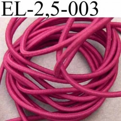 élastique cordon très belle qualité et très résistant couleur rose fushia lumineux largeur 2,5 mm le mètre