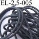 élastique cordon très belle qualité et très résistant couleur gris foncé largeur 2,5 mm au mètre