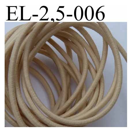 élastique cordon très belle qualité et très résistant couleur beige largeur 2,5 mm au mètre