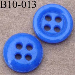 bouton diamètre 10 mm couleur  bleu 4 trous