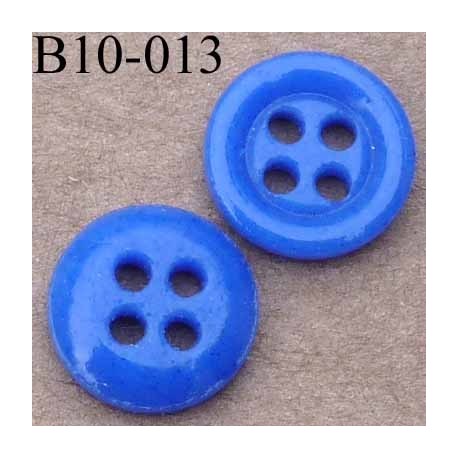 bouton diamètre 10 mm couleur bleu 4 trous