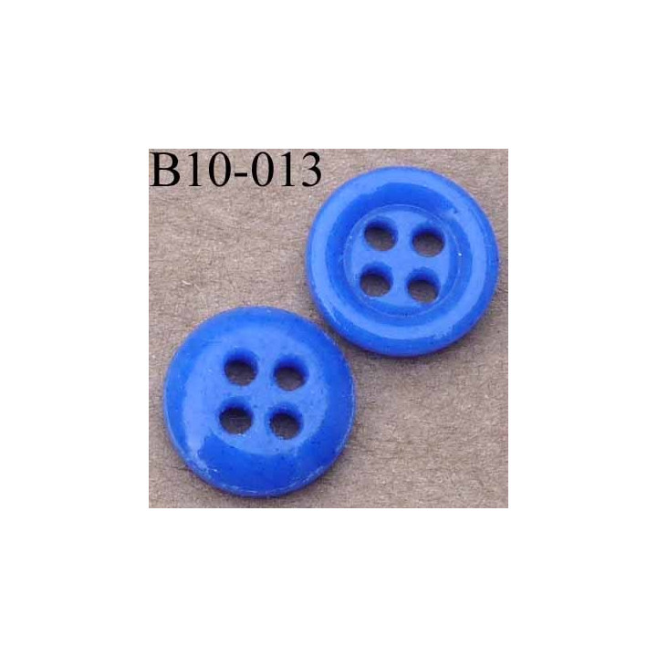 bouton diamètre 10 mm couleur  bleu 4 trous
