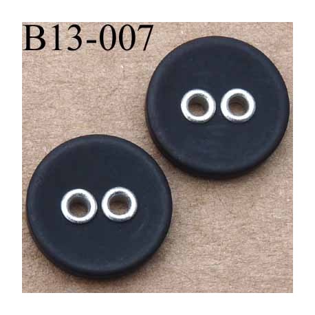 bouton 13 mm couleur noir 2 trous diamètre 13 millimètres