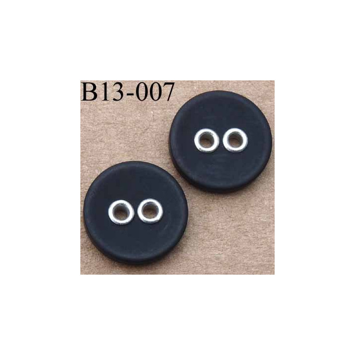 bouton 13 mm couleur noir 2 trous diamètre 13 millimètres
