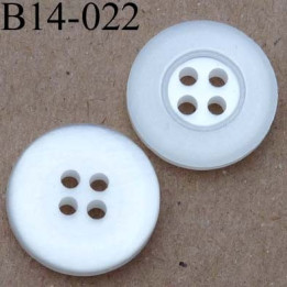 bouton 14 mm couleur blanc  4 trous 14 millimètres