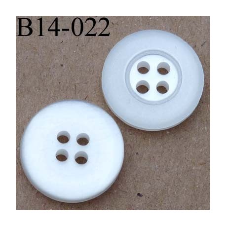 bouton 14 mm couleur blanc 4 trous 14 millimètres