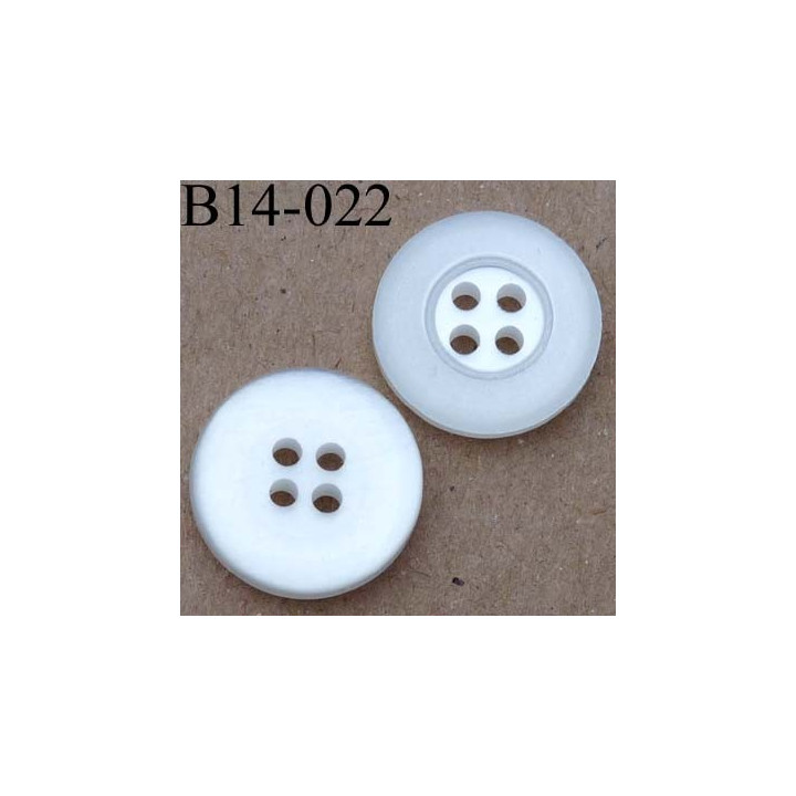 bouton 14 mm couleur blanc  4 trous 14 millimètres