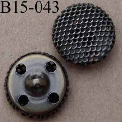 bouton 15 mm en métal accroche avec un anneau ou 4 trous diamètre 15 millimètres