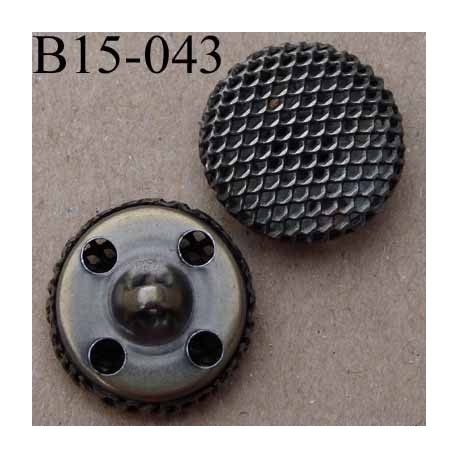 bouton 15 mm en métal accroche avec un anneau ou 4 trous diamètre 15 millimètres