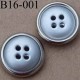 bouton 16 mm couleur métal gris bordure chromée 4 trous diamètre 16 millimètres