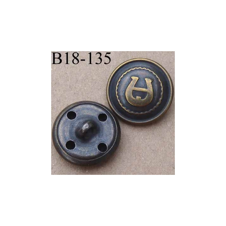 bouton 18 mm métal style ancien accroche avec un anneau ou 4 trous diamètre 18 mm