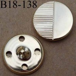 bouton 18 mm métal couleur doré accroche avec un anneau ou 4 trous diamètre 18 mm