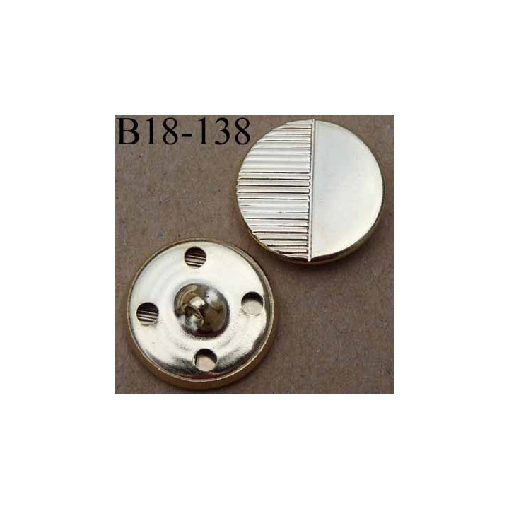 bouton 18 mm métal couleur doré accroche avec un anneau ou 4 trous diamètre 18 mm