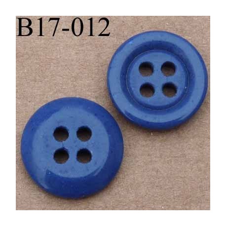 bouton 17 mm couleur bleu mat 4 trous diamètre 17 millimètres