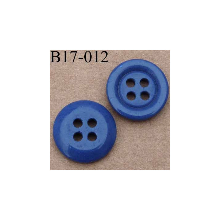 bouton 17 mm couleur bleu mat 4 trous diamètre 17 millimètres