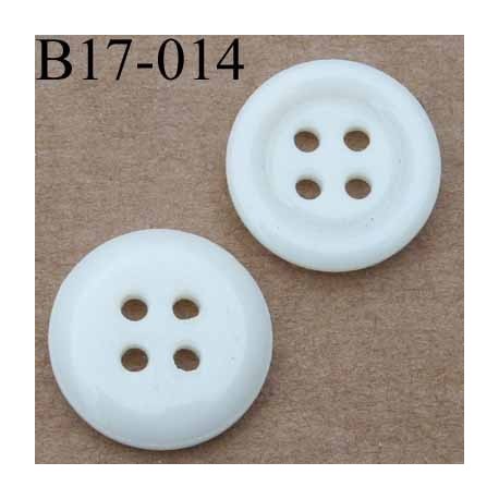 bouton 17 mm couleur blanc brillant 4 trous diamètre 17 millimètres