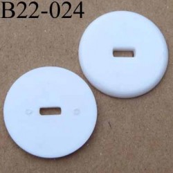 bouton 22 mm blanc brillant 1 trou diamètre 22 mm