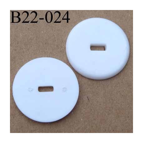 bouton 22 mm blanc brillant 1 trou diamètre 22 mm