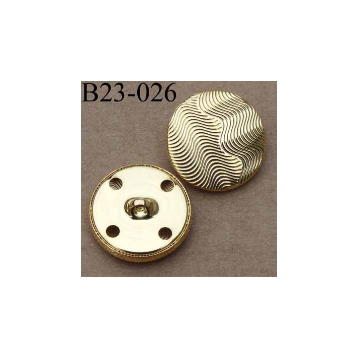 bouton 23 mm métal doré accroche un anneau diamètre 23 millimètres