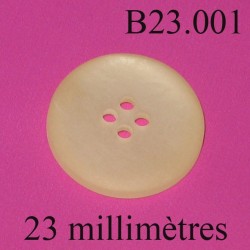 bouton 23 mm couleur écru mat 4 trous diamètre 23 millimètres