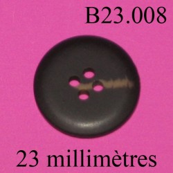 bouton 23 mm couleur marron foncé marbré mat 4 trous diamètre 23 millimètres