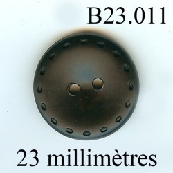 bouton 23 mm couleur noir mat 2 trous diamètre 23 millimètres