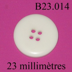 bouton 23 mm couleur blanc bordure large bordure 6 mm 4 trous diamètre 23 millimètres