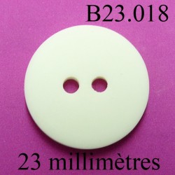 bouton 23 mm couleur blanc cassé 2 trous diamètre 23 millimètres