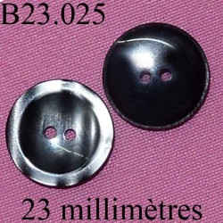 bouton 23 mm couleur anthracite marbré brillant 2 trous diamètre 23 millimètres