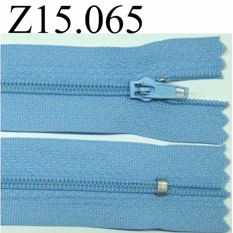 fermeture 15 cm bleu non séparable zip nylon 